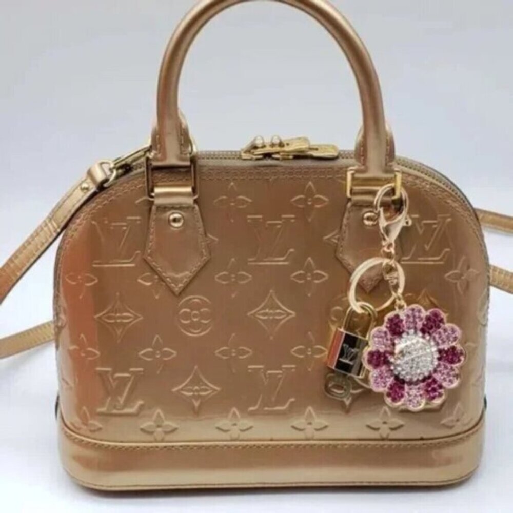 Louis Vuitton Gold Lock 🔑 Authentic LV Padlock + Bag Unbranded Flower Charm - Picture 7 of 7